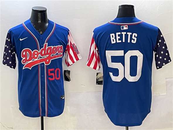 Mens Los Angeles Dodgers #50 Mookie Betts Royal Limited Stitched Jersey->los angeles dodgers->MLB Jersey